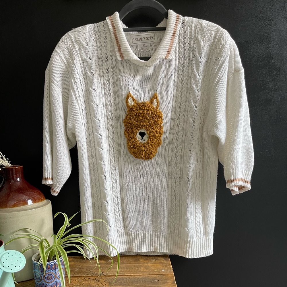 🪩SOLD🪩 Vintage Casual Corner Seeater - Llama Sweater -Embroidered Sweater